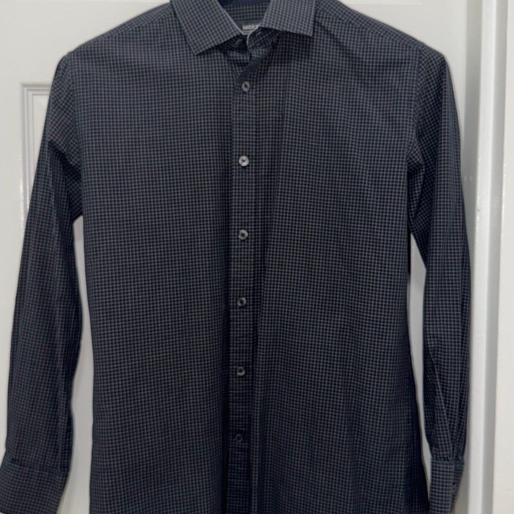 Mexx Dark Gray Checkered Dress Shirt